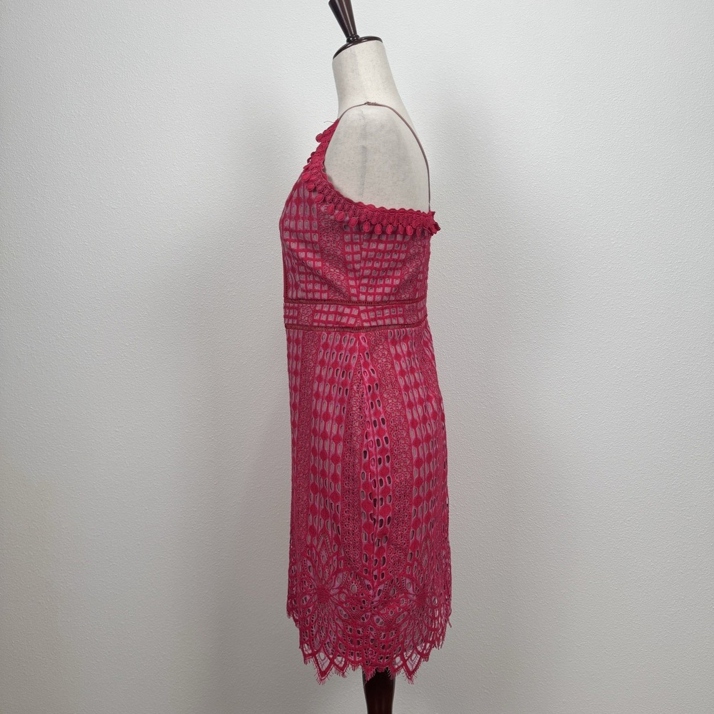 Harlyn Dress Womens M Pink Lace Feminine‎ Coquette Event Dainty Preppy Old Money - Picture 8 of 16